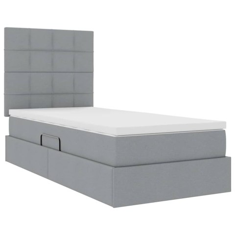 Łóżko z miejscem na przechowywanie i LED Jasnoszary 90 x 200 cm