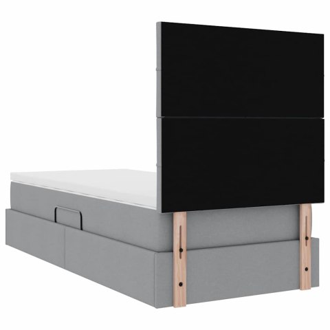Łóżko z miejscem na przechowywanie i LED Jasnoszary 90 x 200 cm