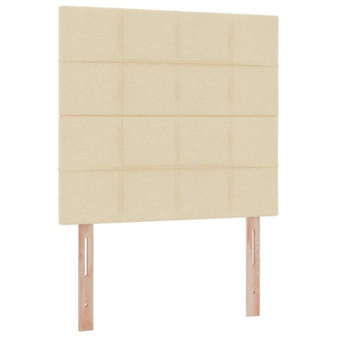 Łóżko z miejscem na przechowywanie i LED Kremowy 90 x 200 cm