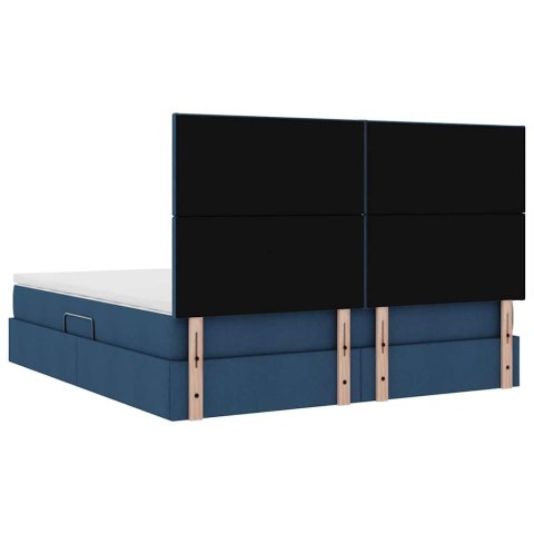 Łóżko z miejscem na przechowywanie i LED Niebieski 160 x 200 cm