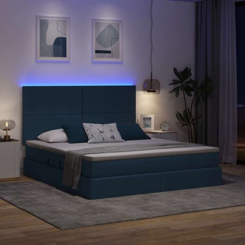 Łóżko z miejscem na przechowywanie i LED Niebieski 180 x 200 cm
