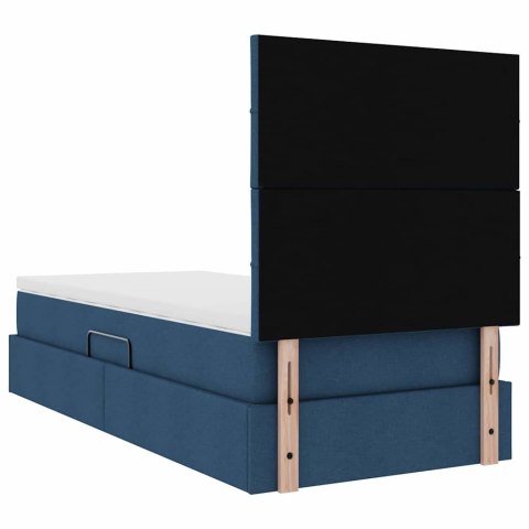 Łóżko z miejscem na przechowywanie i LED Niebieski 90 x 190 cm