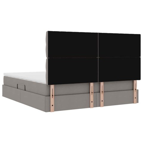 Łóżko z miejscem na przechowywanie i LED Ciemnoszary Poliester