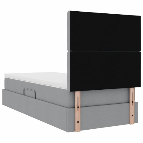 Łóżko z miejscem na przechowywanie i LED Jasnoszary 90 x 190 cm