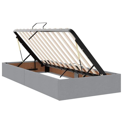 Łóżko z miejscem na przechowywanie i LED Jasnoszary 90 x 200 cm