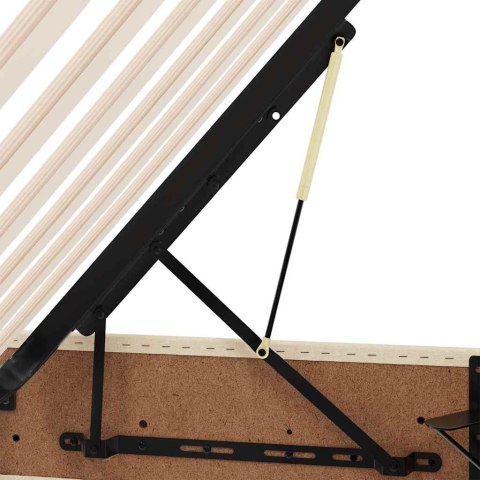 Łóżko z miejscem na przechowywanie i LED Kremowy 180 x 200 cm
