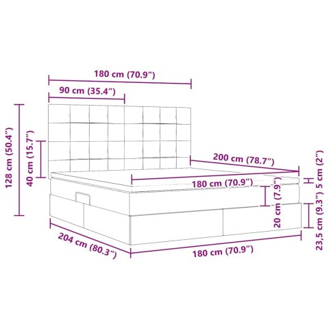 Łóżko z miejscem na przechowywanie i LED Kremowy 180 x 200 cm