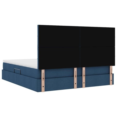 Łóżko z miejscem na przechowywanie i LED Niebieski 180 x 200 cm