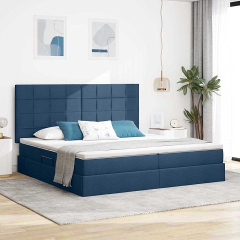 Łóżko z miejscem na przechowywanie i LED Niebieski 200 x 200 cm