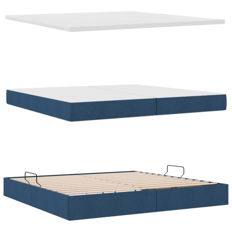 Łóżko z miejscem na przechowywanie i LED Niebieski 200 x 200 cm