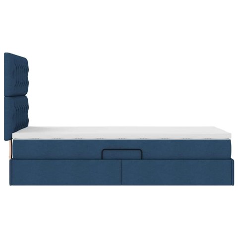 Łóżko z miejscem na przechowywanie i LED Niebieski 90 x 190 cm