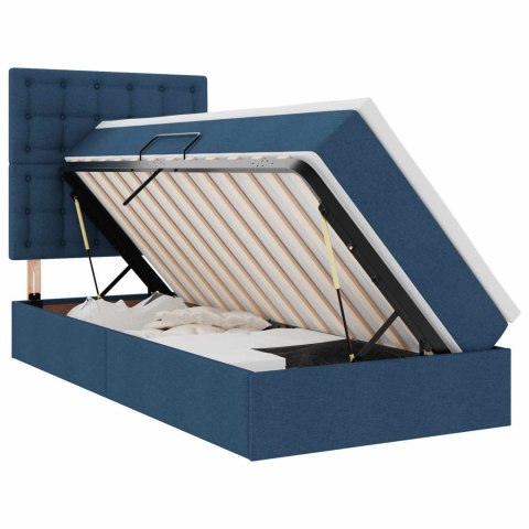 Łóżko z miejscem na przechowywanie i LED Niebieski 90 x 190 cm