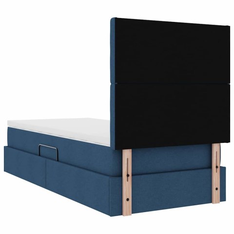 Łóżko z miejscem na przechowywanie i LED Niebieski 90 x 190 cm