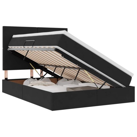 Łóżko z miejscem na przechowywanie i LED Czarny 140 x 190 cm