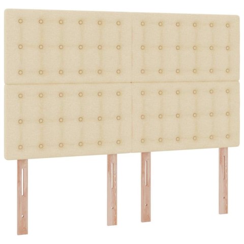 Łóżko z miejscem na przechowywanie i LED Kremowy 140 x 190 cm