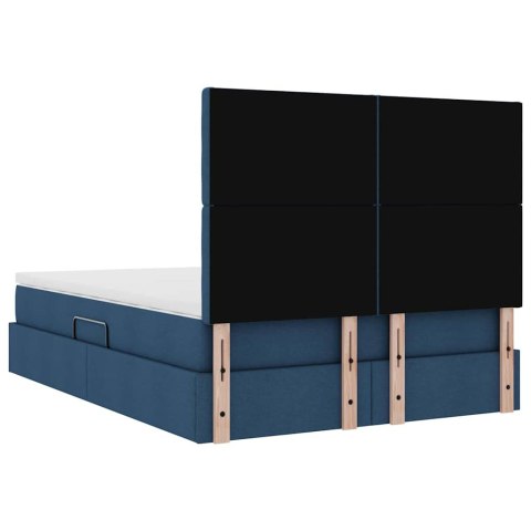 Łóżko z miejscem na przechowywanie i LED Niebieski 140 x 190 cm