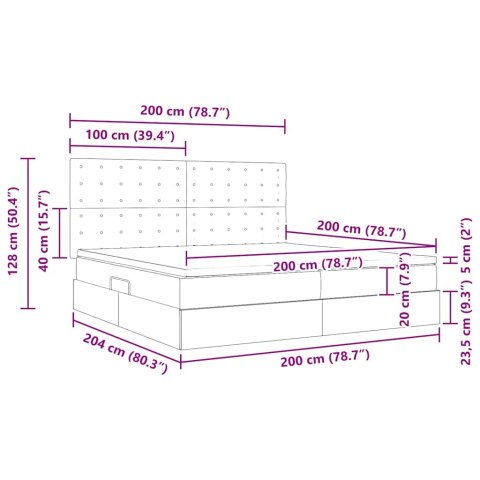 Łóżko z miejscem na przechowywanie i LED Niebieski 200 x 200 cm