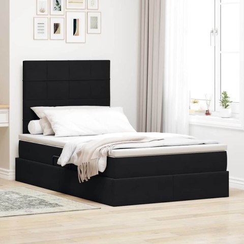 Łóżko z miejscem na przechowywanie i LED Czarny 120 x 200 cm