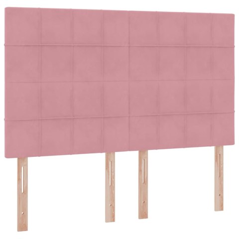Łóżko z miejscem na przechowywanie i LED Różowy 140 x 190 cm