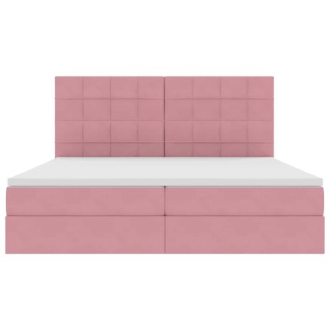 Łóżko z miejscem na przechowywanie i LED Różowy 200 x 200 cm