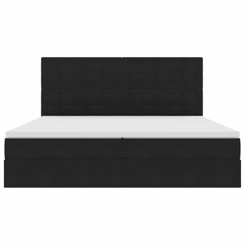 Łóżko z miejscem na przechowywanie i LED Czarny 200 x 200 cm