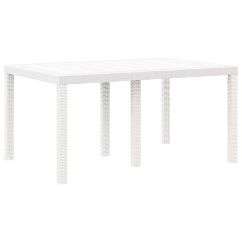 Zestaw do jadalni w ogrodzie 7 pcs Biały Rattan Polt