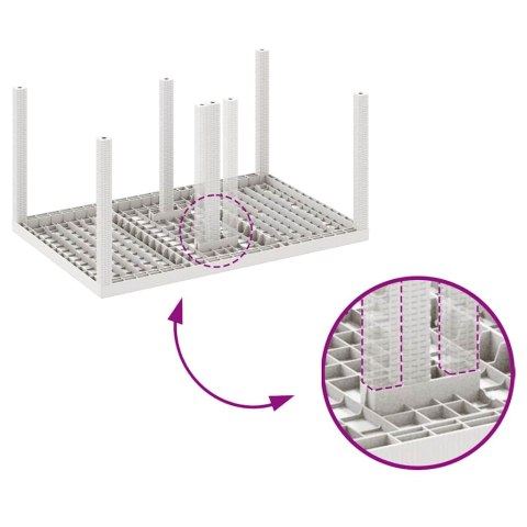 Zestaw do jadalni w ogrodzie 7 pcs Biały Rattan Polt