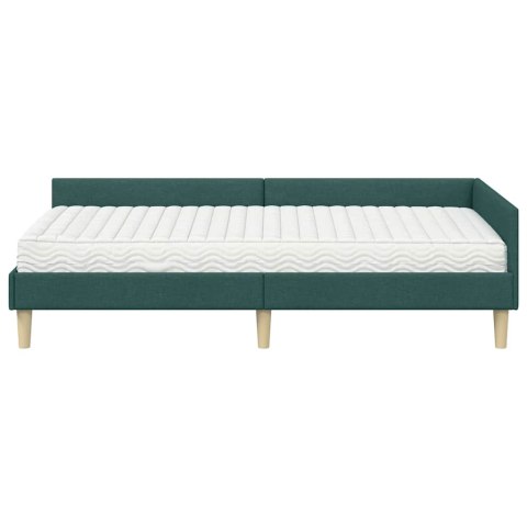 Rama Łóżka Narożnego z Materacem 2 pcs Zielony tkanina