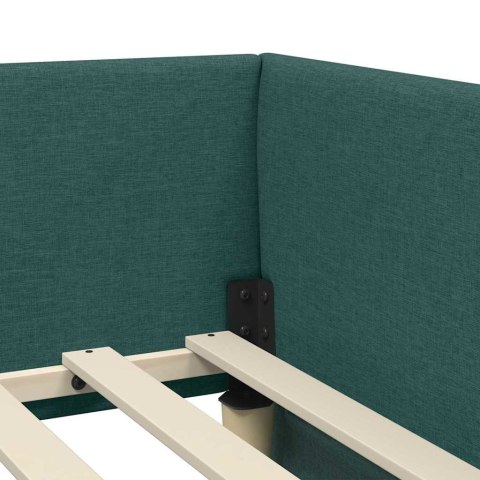 Rama Łóżka Narożnego z Materacem 2 pcs Zielony tkanina