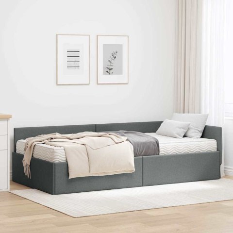 Rama Łóżka Narożnego z Materacem Inny 2 pcs Szary tkanina