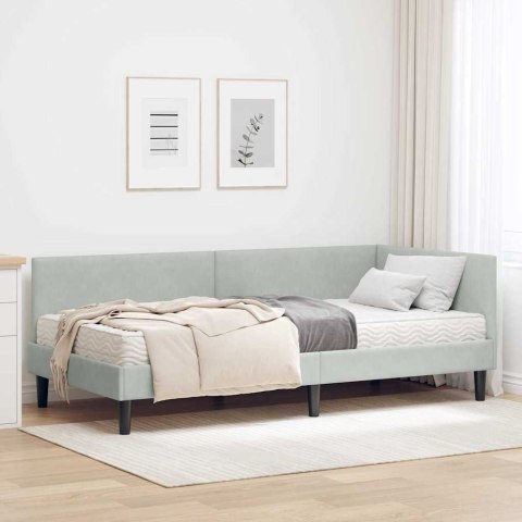 Rama Łóżka Narożnego z Materacem Inny 2 pcs Jasnoszary Aksamit