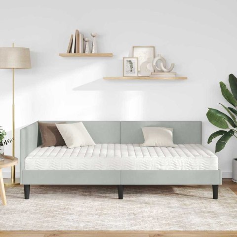 Rama Łóżka Narożnego z Materacem Inny 2 pcs Jasnoszary Aksamit