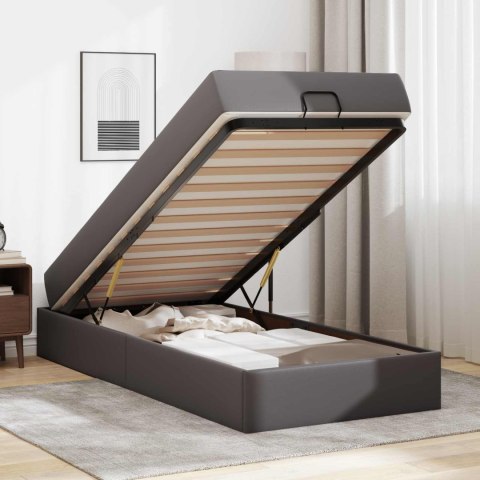 Rama łóżka z materacem z materacem 2 pcs Szary PVC