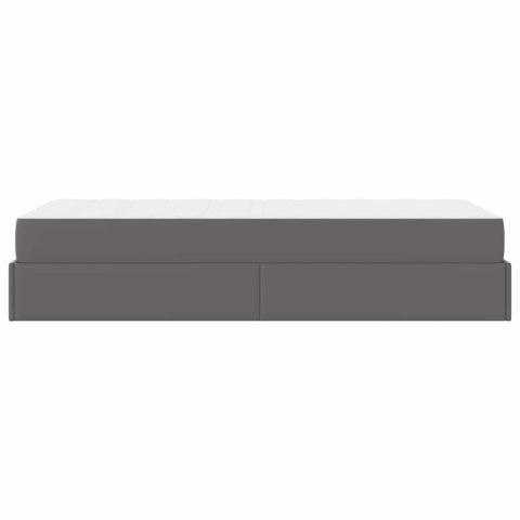 Rama łóżka z materacem z materacem 2 pcs Szary PVC