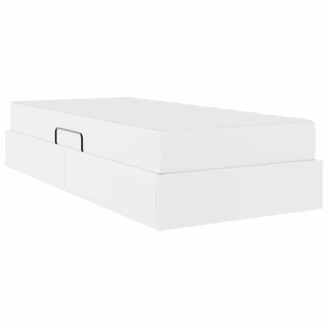 Łóżko z miejscem na przechowywanie i materacem 2 pcs Biały