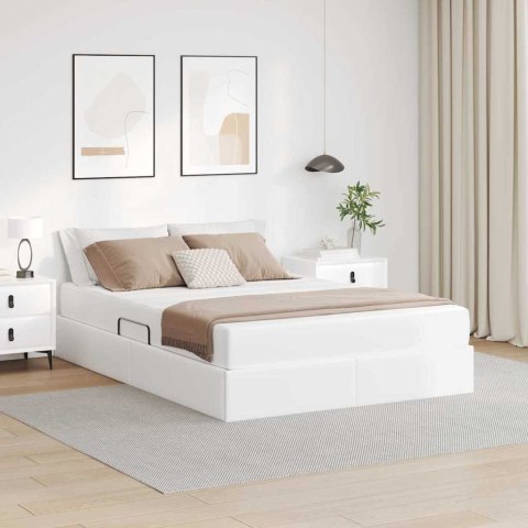 Łóżko z miejscem na przechowywanie i materacem 2 pcs Biały