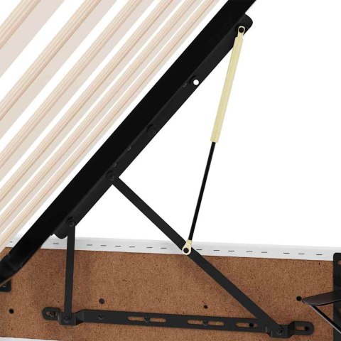 Łóżko z miejscem na przechowywanie i materacem 2 pcs Biały