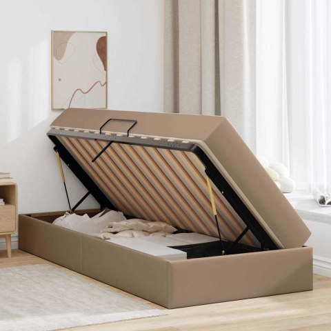 Łóżko z miejscem na przechowywanie i materacem 2 pcs Cappuccino