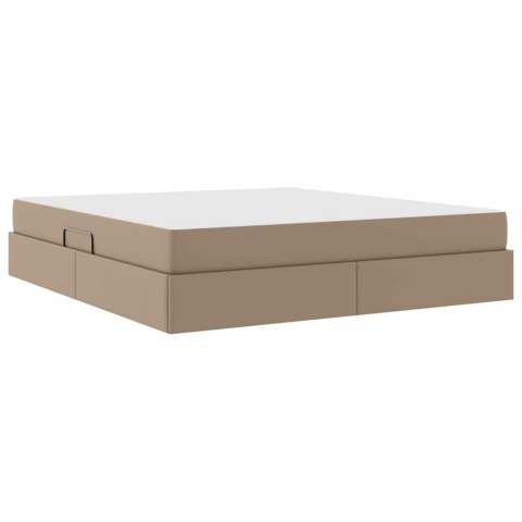Łóżko z miejscem na przechowywanie i materacem 2 pcs Cappuccino