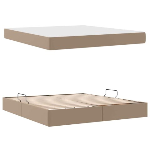 Łóżko z miejscem na przechowywanie i materacem 2 pcs Cappuccino