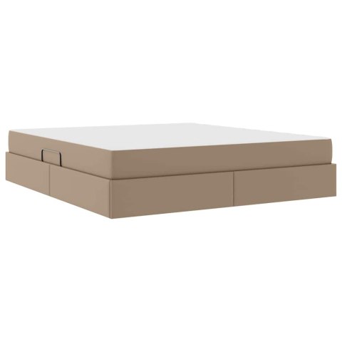 Łóżko z miejscem na przechowywanie i materacem 2 pcs Cappuccino