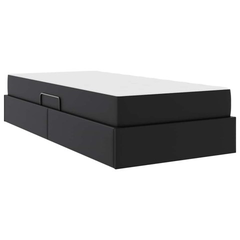 Łóżko z miejscem na przechowywanie i materacem 2 pcs Czarny