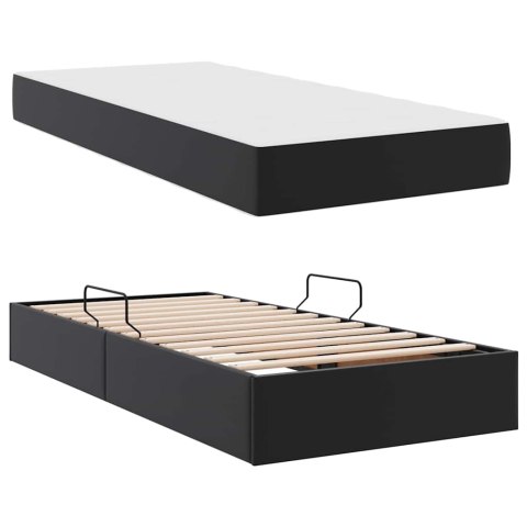 Łóżko z miejscem na przechowywanie i materacem 2 pcs Czarny