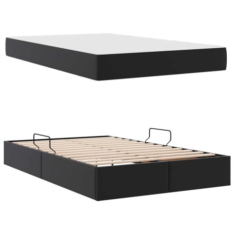 Łóżko z miejscem na przechowywanie i materacem 2 pcs Czarny