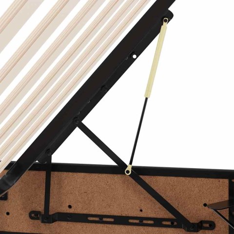 Łóżko z miejscem na przechowywanie i materacem 2 pcs Czarny