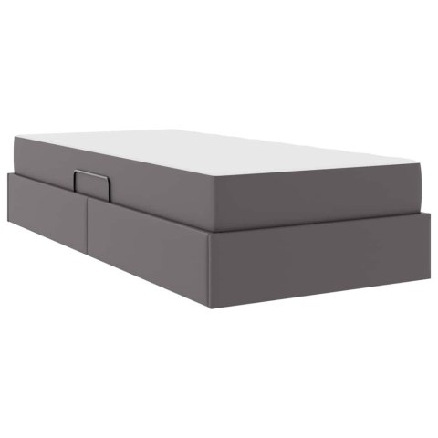 Łóżko z miejscem na przechowywanie i materacem 2 pcs Szary