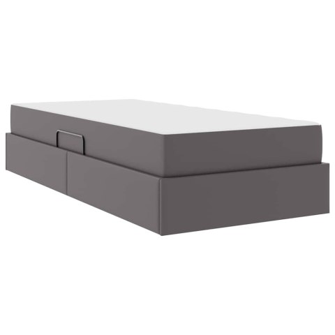 Łóżko z miejscem na przechowywanie i materacem 2 pcs Szary
