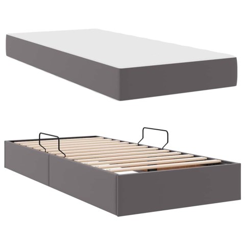 Łóżko z miejscem na przechowywanie i materacem 2 pcs Szary
