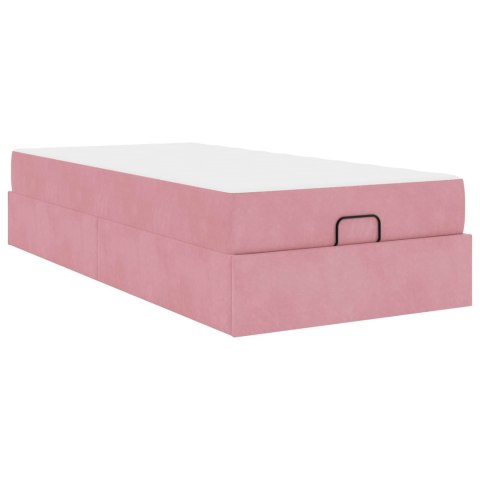 Rama łóżka z materacem z materacem 2 pcs Różowy Aksamit