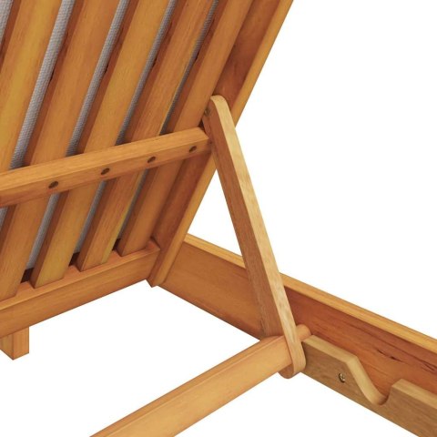 Leżak z poduszką Kremowa biel Lite Drewno Akacji
